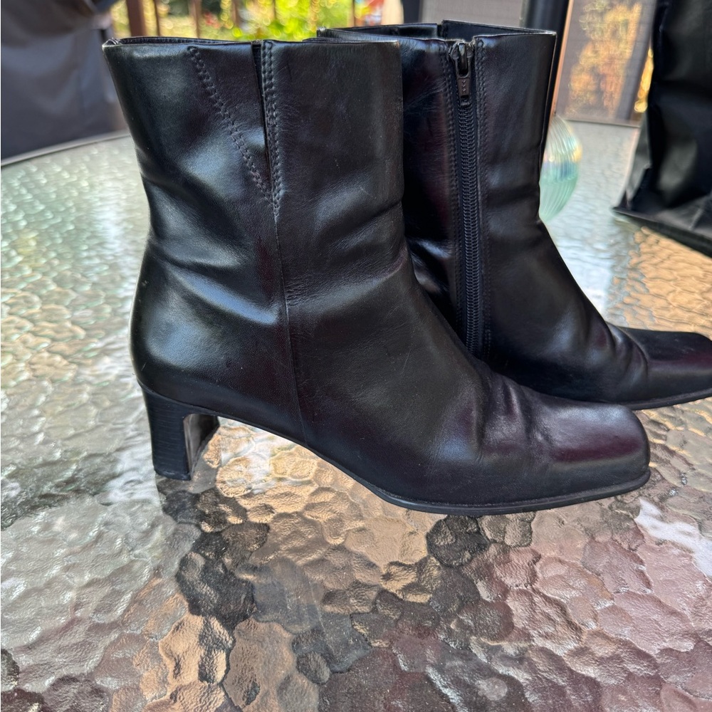 Diba Black Heeled Leather Boots